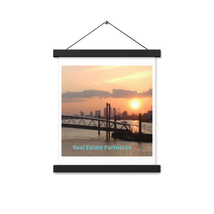 Evening Glow Poster with hangers with realestatepartner24 with house Logo