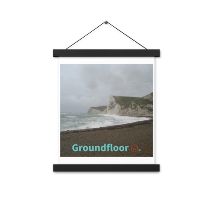 Waves and Sand Poster with hangers with Groundfloor with House Logo