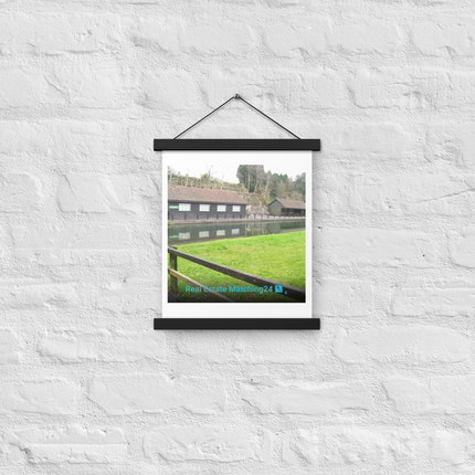 Lakeside Serenity Poster with hangers with realestatematching24 with key Logo