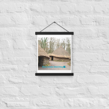 Village Charm Poster with hangers with realestatematching with key Logo