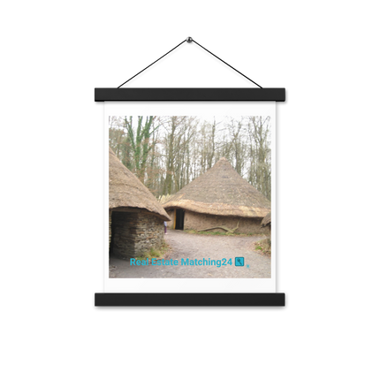 Village Charm Poster with hangers with realestatematching24 with key Logo