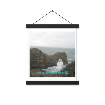 Coastal Escape Poster with hangers with realestatematching24 with key Logo