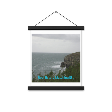 Seaside Serenity Poster with hangers with realestatematching with key Logo