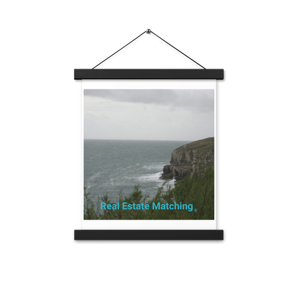 Seaside Serenity Poster with hangers with realestatematching without key Logo