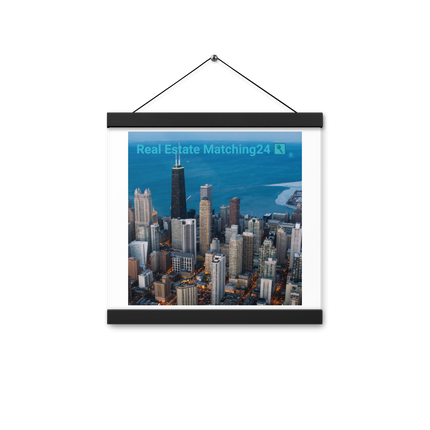 Beutiful Sinari Poster with hangers with Real Estate Matching24 Logo