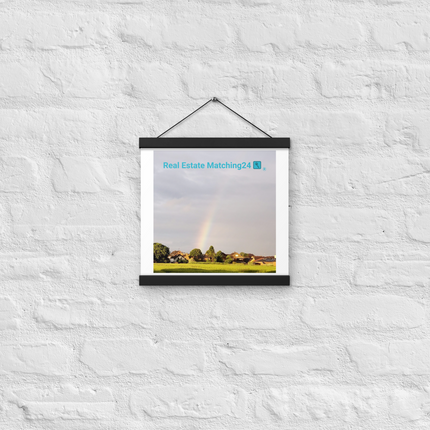 The Rainbow Sinari Poster with hangers with Real Estate Matching24 Logo