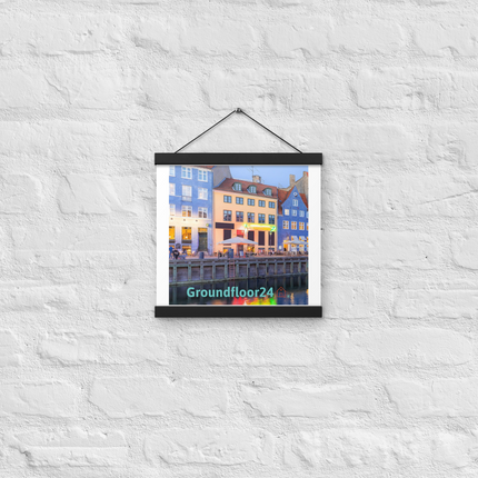 Nyhavn Poster with hangers with Groundfloor24 Logo