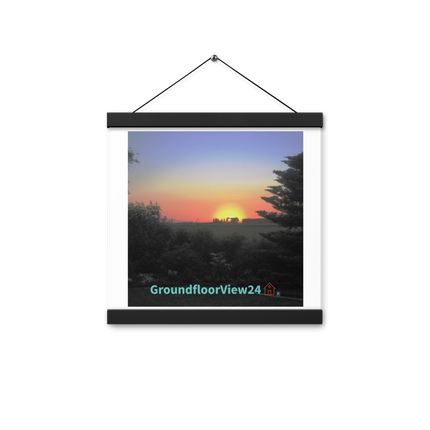 Beautiful Sunset Sinari Poster with hangers with groundfloorview24 with House Logo