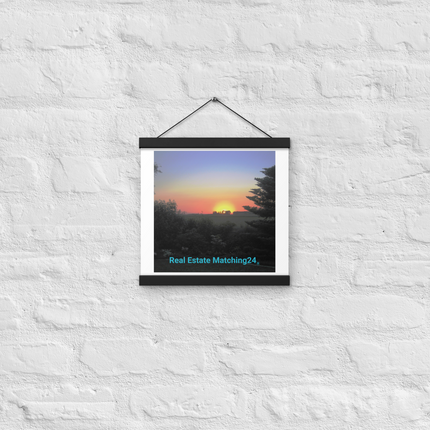 Beautiful Sunset Sinari Poster with hangers with realestatematching24 without key Logo