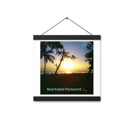 Beautiful Sea View Poster with hangers with realestatepartner24 with house Logo