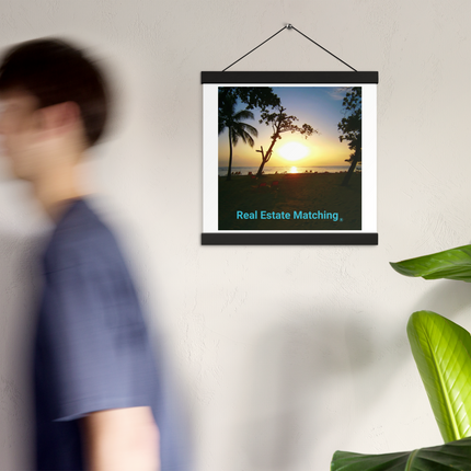 Beautiful Sea View Poster with hangers with realestatematching24 with key Logo