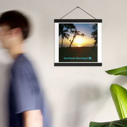 Beautiful Sea View Poster with hangers with realestatematching24 with key Logo