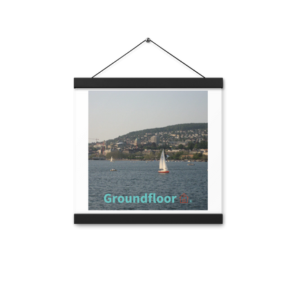 Beautiful River & Hills Sinari Poster with hangers with Groundfloor with House Logo