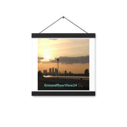 Majestic Sunset Poster with hangers with groundfloorview24 with House Logo