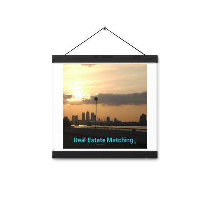 Majestic Sunset Poster with hangers with realestatematching without key Logo