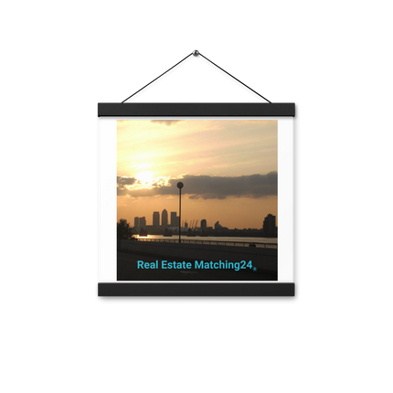 Majestic Sunset Poster with hangers with realestatematching24 without key Logo