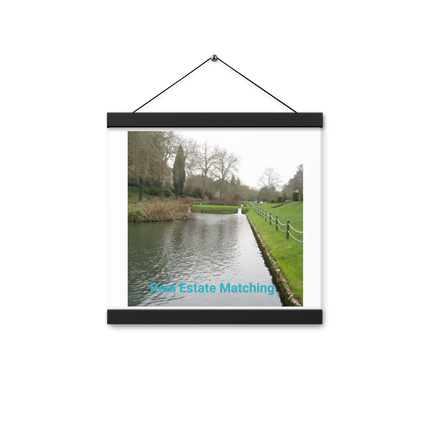 Lakeside Beauty Poster with hangers with realestatematching without key Logo