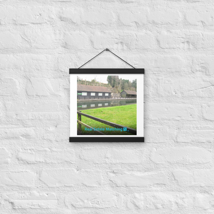 Lakeside Serenity Poster with hangers with realestatematching with key Logo