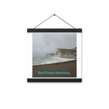 Waves and Sand Poster with hangers with realestatematching without key Logo