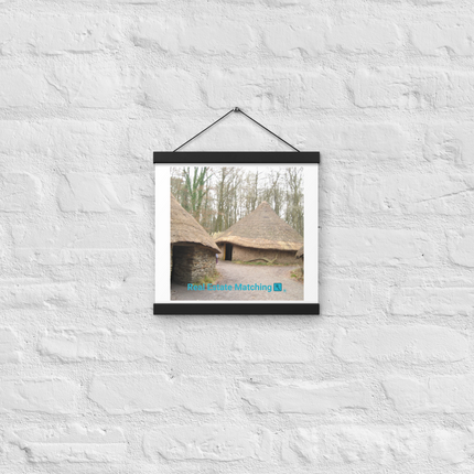 Village Charm Poster with hangers with realestatematching with key Logo