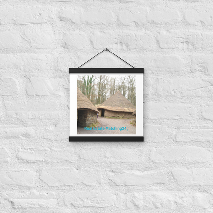 Village Charm Poster with hangers with realestatematching24 without key Logo