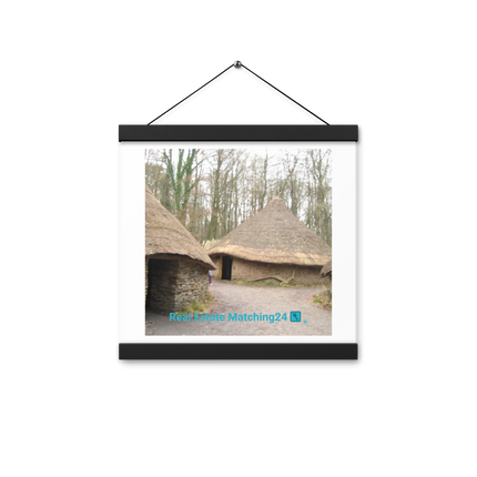 Village Charm Poster with hangers with realestatematching24 with key Logo