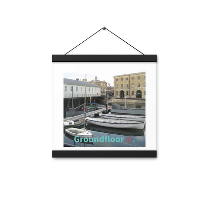 Boat on Water Poster with hangers with Groundfloor with House Logo