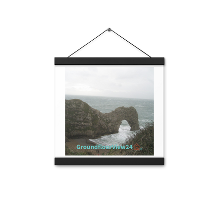 Coastal Escape Poster with hangers with groundfloorview24 with House Logo