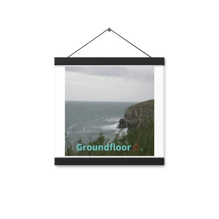 Seaside Serenity Poster with hangers with Groundfloor with House Logo