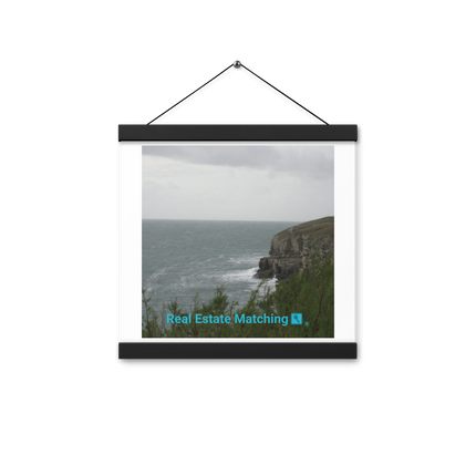 Seaside Serenity Poster with hangers with realestatematching with key Logo