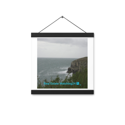 Seaside Serenity Poster with hangers with realestatematching24 with key Logo