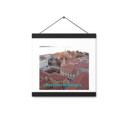 Roof Sunset View Poster with hangers with realestatematching24 without key Logo