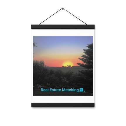 Beautiful Sunset Sinari Poster with hangers with realestatematching with key Logo