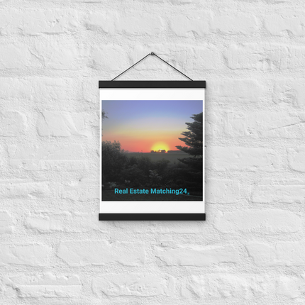 Beautiful Sunset Sinari Poster with hangers with realestatematching24 without key Logo