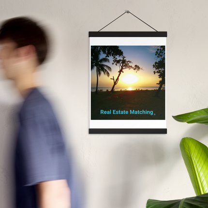 Beautiful Sea View Poster with hangers with realestatematching24 with key Logo