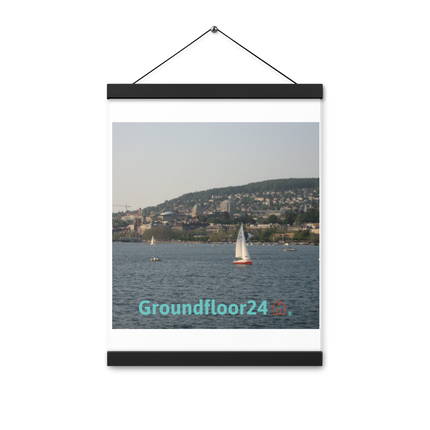 Beautiful River & Hills Sinari Poster with hangers with Groundfloor24 with House Logo