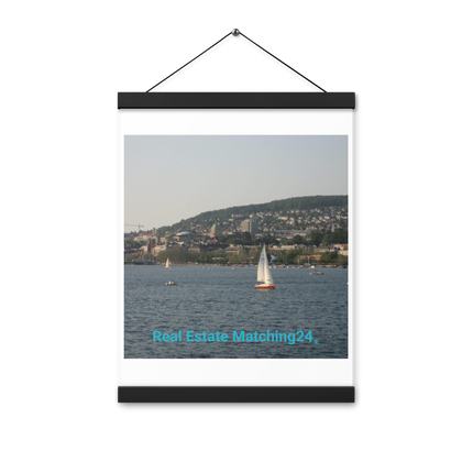 Beautiful River & Hills Sinari Poster with hangers with realestatematching24 without key Logo