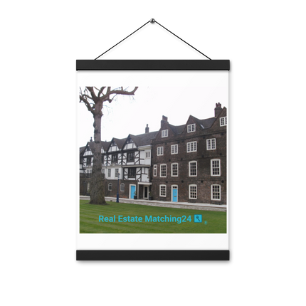 Beautiful Palace Poster with hangers with realestatematching24 with key Logo