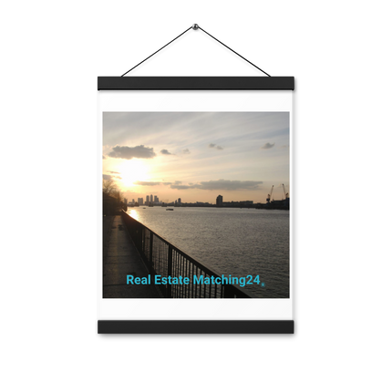 Awesome River View Poster with hangers with realestatematching24 without key Logo