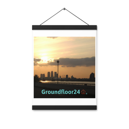 Majestic Sunset Poster with hangers with Groundfloor24 with House Logo
