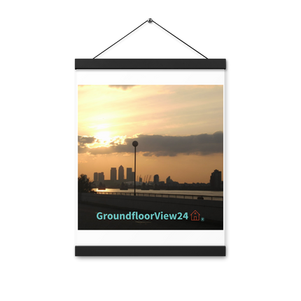 Majestic Sunset Poster with hangers with groundfloorview24 with House Logo