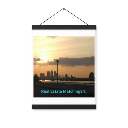 Majestic Sunset Poster with hangers with realestatematching24 without key Logo