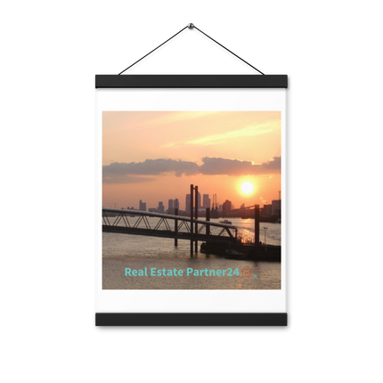 Evening Glow Poster with hangers with realestatepartner24 with house Logo