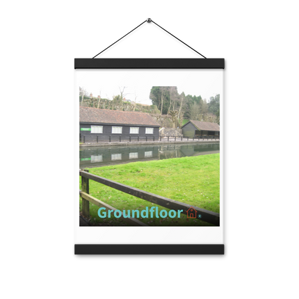Lakeside Serenity Poster with hangers with Groundfloor with House Logo