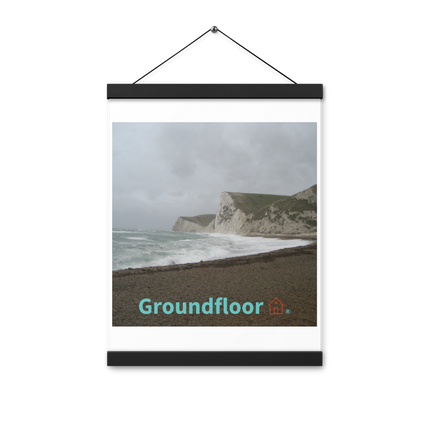 Waves and Sand Poster with hangers with Groundfloor with House Logo