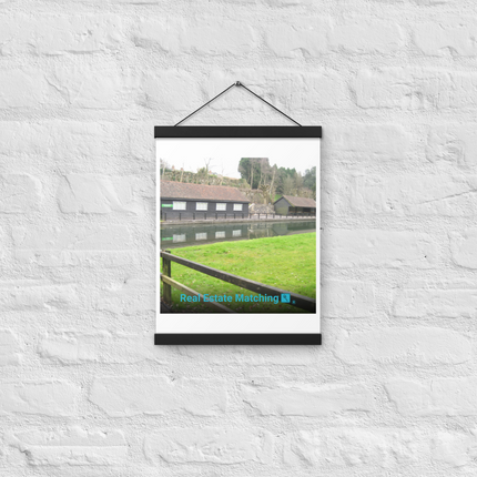 Lakeside Serenity Poster with hangers with realestatematching with key Logo