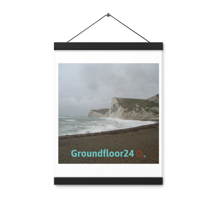 Waves and Sand Poster with hangers with Groundfloor24 with House Logo