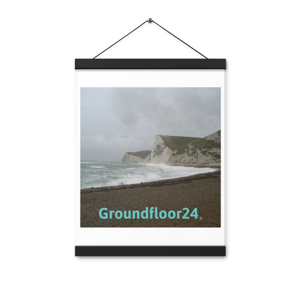 Waves and Sand Poster with hangers with Groundfloor24 without House Logo