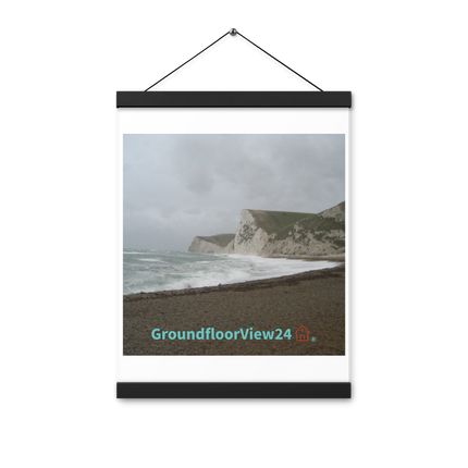 Waves and Sand Poster with hangers with groundfloorview24 with House Logo