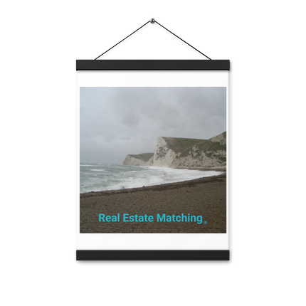 Waves and Sand Poster with hangers with realestatematching without key Logo